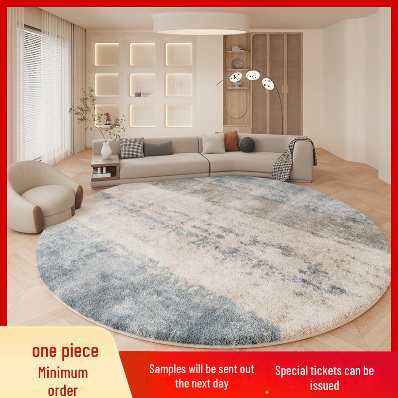 Круглый коврик для гостиной из искусственного кашемира – нескользящий коврик для журнального столика или прикроватной тумбочки