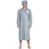 suitable for Men's Henley Sleep Shirt Nightgown Striped Big&Tall Long Sleeve Nightshirt with Night Hat-jcv