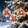 Creative DIY Christmas Ornaments 26?Letter Acrylic Ball Ornament, 3D Crystal Style Alphabet Winter Holiday Party Supplies Hanging Pendant, Xmas Tree