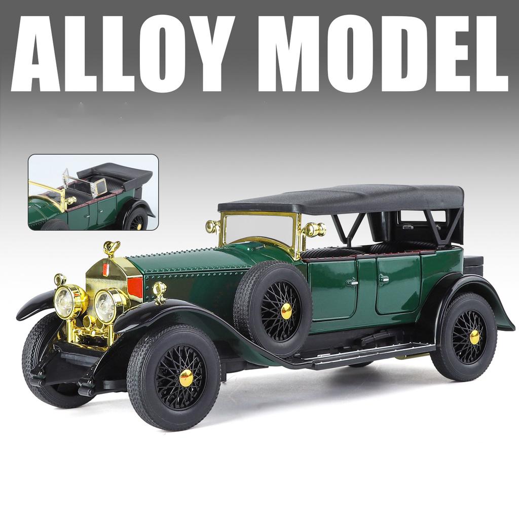 1/24 Rolls-Royce Phantom I Сплав Классическая Модель Роскошного Автомобиля Литой Металлический Игрушечный Ретро Старинные Автомобили Модель Автомобиля Звук и Свет Детский Подарок