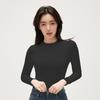Summer Solid Color Modal Base Shirt for Women, Half Turtle Neck Design Long-sleeved T-shirt for Women Korean Style Women's Underwear Top
