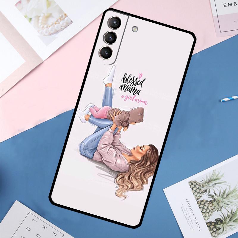 Мама Дочь Девочка Сын Папа Чехол Для Samsung Galaxy S23 S22 S24 Ultra Note 20 S20 S21 FE S9 S10 Note 10 Plus Задняя Крышка
