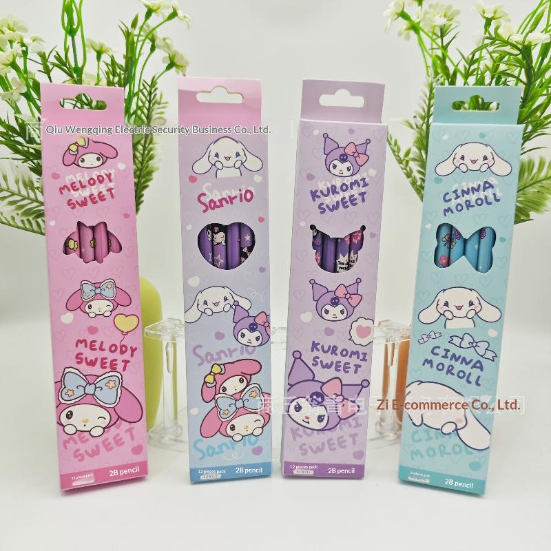 12 шт./набор Милый мультяшный Чиикава Sanrio 2B Деревянный карандаш Ластик Kawaii Карандаш HB Скетч-ручка Ручка для рисования Школьники Канцелярские товары