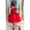 Красное вечернее платье из тюля для девочек