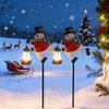 Рождественский солнечный свет уличный снеговик газонный светильник водонепроницаемый металлический снеговик с фонарем садовый светильник со штырем для патио двора дорожки праздничный декор