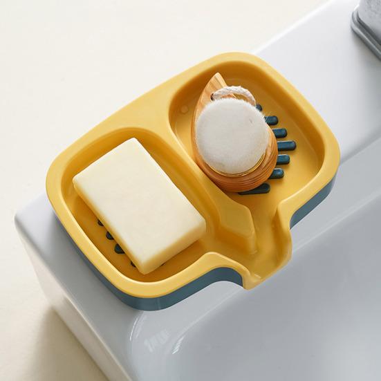 Soap Dish Fast Drainage Dual Compartment Soap Holder Double-layered Soap Storage Box for Home Bathroom