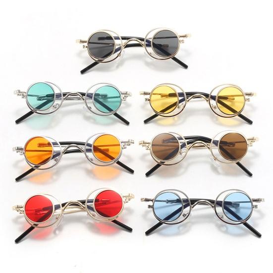 Круглые солнцезащитные очки с откидной оправой, маленькие круглые поляризованные очки для мужчин и женщин, ретро-панк, солнцезащитные очки UV400 для вечеринки в стиле рейв