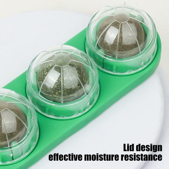 4 шт. шарики для лизания кошачьей мяты, вращающиеся настенные съедобные шарики для кошек, игрушка с натуральной кошачьей мятой, безопасная и здоровая игрушка для чистки зубов у котят