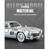1/24 Mercedes Benz 300SL Latte Painting Modified Version Classic Car Alloy Diecast Model Vehicle Sound & Light Gift for Friend