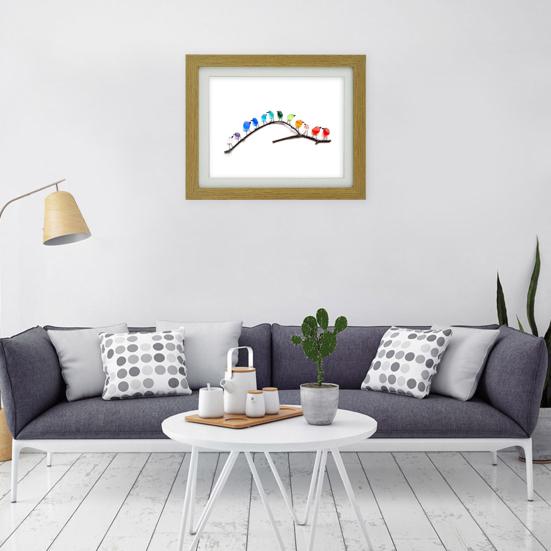 Морское Стекло Радужные Птицы Украшение Стоя на Ветке Симпатичные Мин Красочные Смола Птица Настенное Искусство Орнамент Гостиная Спальня Домашний Декор