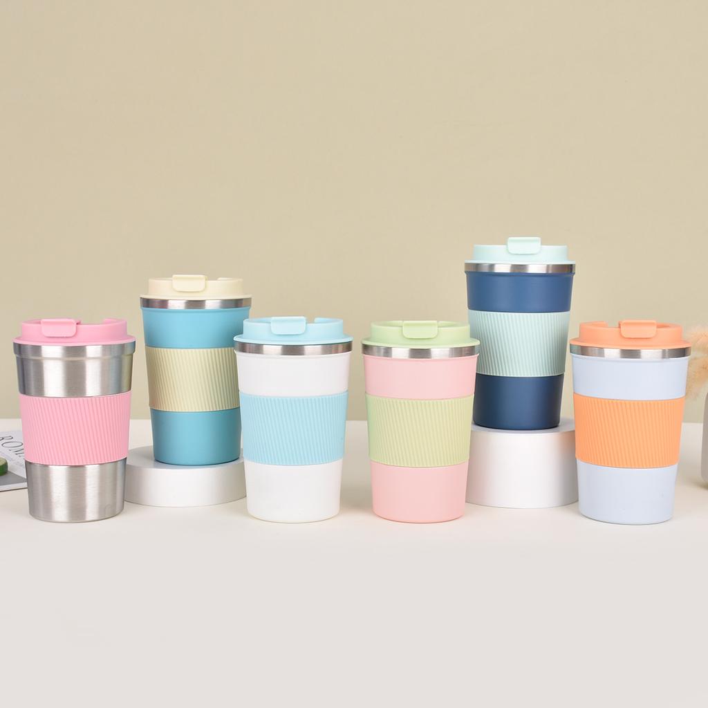 Latest Stainless Coffee Cup with Leather Case Double Insulated Cup Portable Business Office Gift Cup Durable Durable