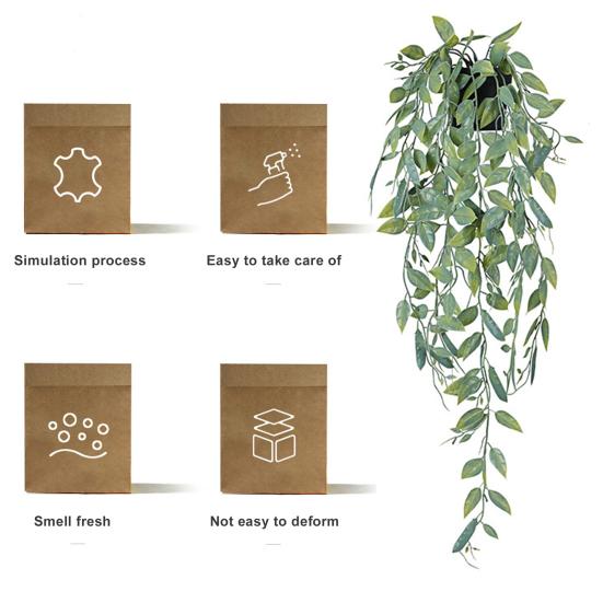 Искусственное висячее растение, реалистичное, без полива, без увядания, поддельные листья эвкалипта, настенное подвесное растение в горшке, настенная комната, домашний декор для полки на открытом воздухе