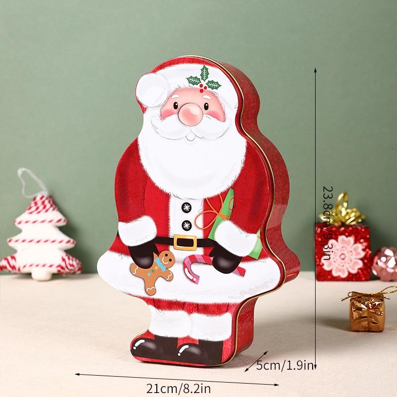 Tinplate Box Santa Claus Storage Box Candy Box Biscuit Box Snack Box Multi Functional Piggy Bank Gift Packaging Box