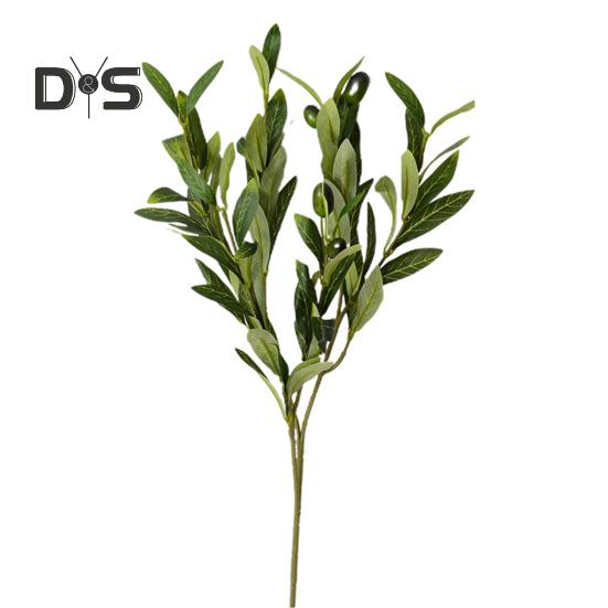 Искусственная ветка оливкового листа со стеблем 4/6 вилка Реалистичные многоразовые искусственные зеленые растения Зелень Домашний стол Центральное украшение Свадебные украшения Реквизит для фотографий
