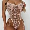 Women Teddy Lingerie Sexy Porn Embroidered Transparent Lace Strap Bodysuit Underwear Erotic Corset Sleepwear Nightwear Pajamas