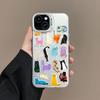 Креативная Арт Цветные Кошки Лазерный Чехол для Телефона Для iPhone 14 13 12 Mini 11 Pro Max 15 16 Pro Max Plus Ударопрочный Защитный Задний Чехол