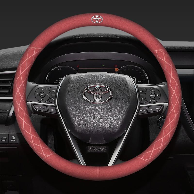 For Toyota 2026 Hot Hub Caps 38cm Suede Car Steering Wheel Cover For Toyota Hilux Aygo Corolla Yaris Rav4 Camry CHR 15 Inch Non