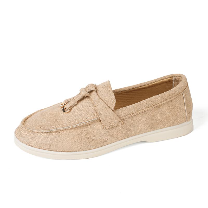 2024 Autumn Casual Flat Shoes for Women Platform Suede Loafers Female Comfortable Soft Sole Single Shoes Ladies Walking Non Slip Shoe