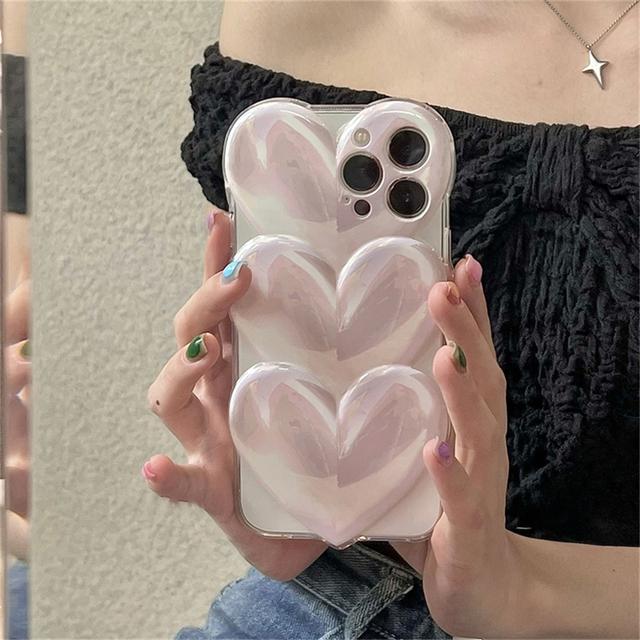 Ins Japan Cute 3d Love Heart Lens Защитный чехол для телефона для Iphone 13 12 11 Pro Max Kawaii Cindy Color Противоударный мягкий чехол