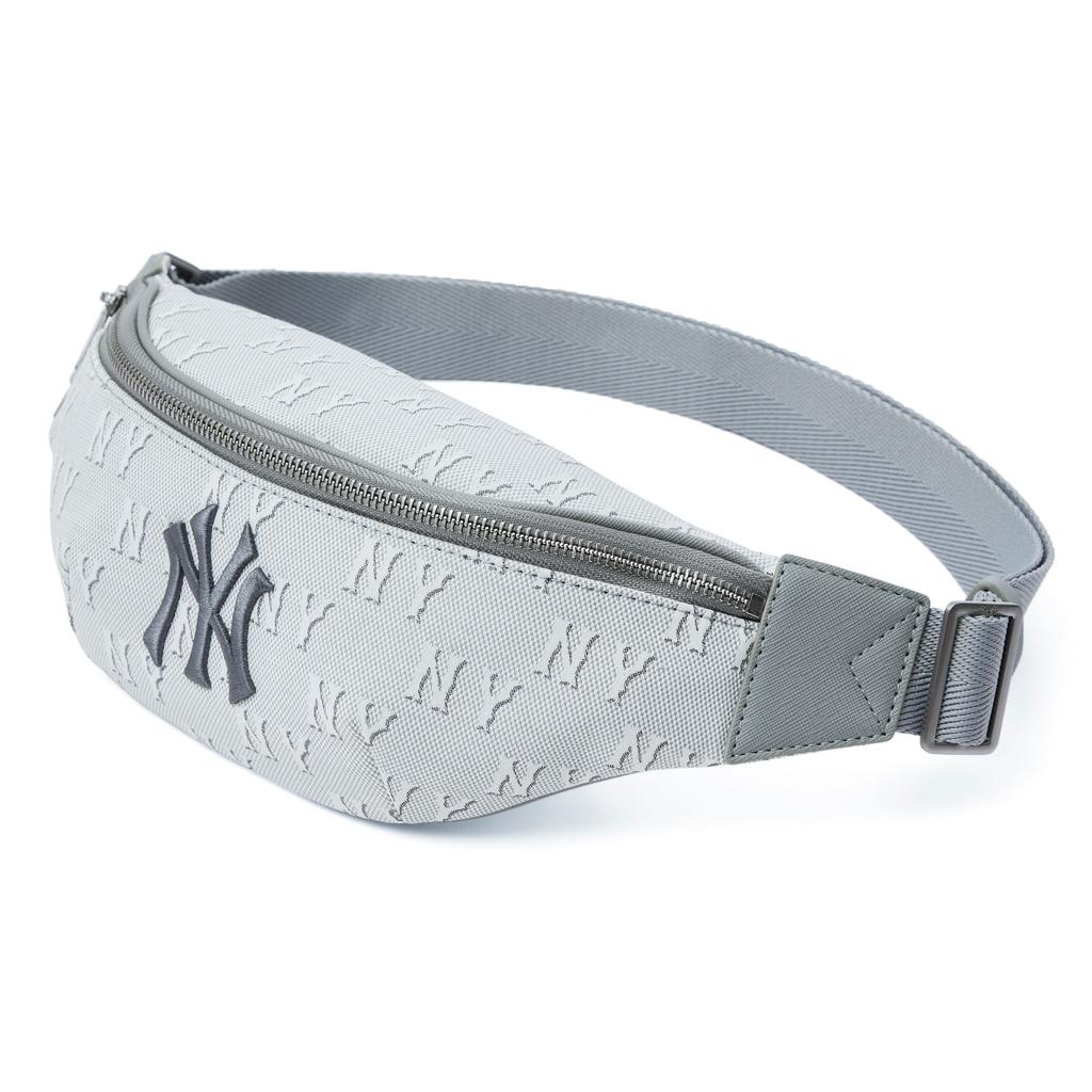 MLB Серия Monogram Винтажный Цветочный Принт Логотип NY Yankees Большой Полиэстер Сумка через плечо Сумка на пояс Унисекс Сумки Серый 3AHSM014N-50CGL