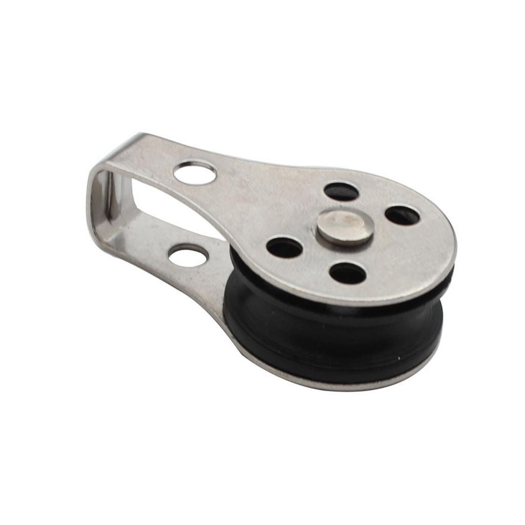 M25 Single Pulley Block(25mm) Stainless Steel Hanging Wire Pulley Roller Swivel Lifting Wire Rope Cable Towing Wheel