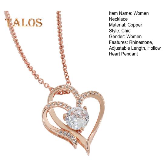 Женское ожерелье со стразами, кулон в форме сердца, украшение на шею, регулируемое ювелирное изделие для выпускного вечера, вечеринки, свиданий, ожерелье на ключицу