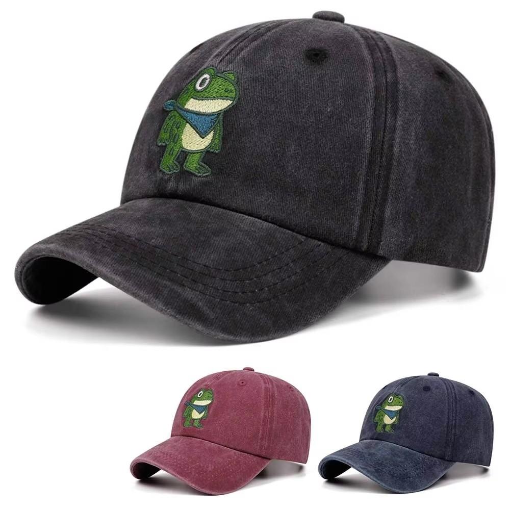 Retro Frog Embroidery Dad Hat Vintage Outdoor Sun Hat Stylish Casual Hip Hop Hat For Men Women