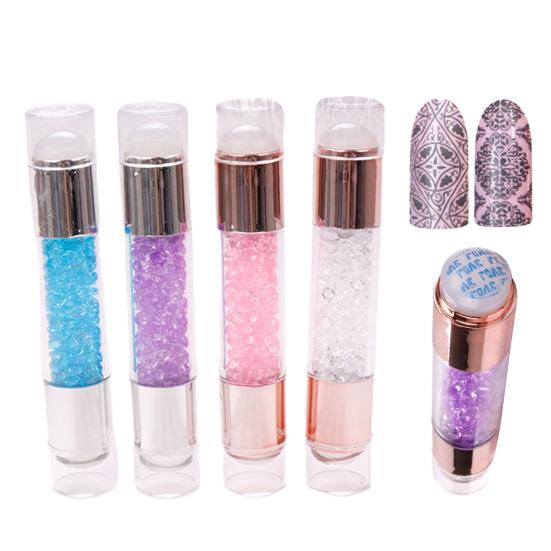 Маникюрный художественный штамп, мягкий DIY рисунок, гальваника, удобная прозрачная ручка-штамп с двойной головкой, инструмент