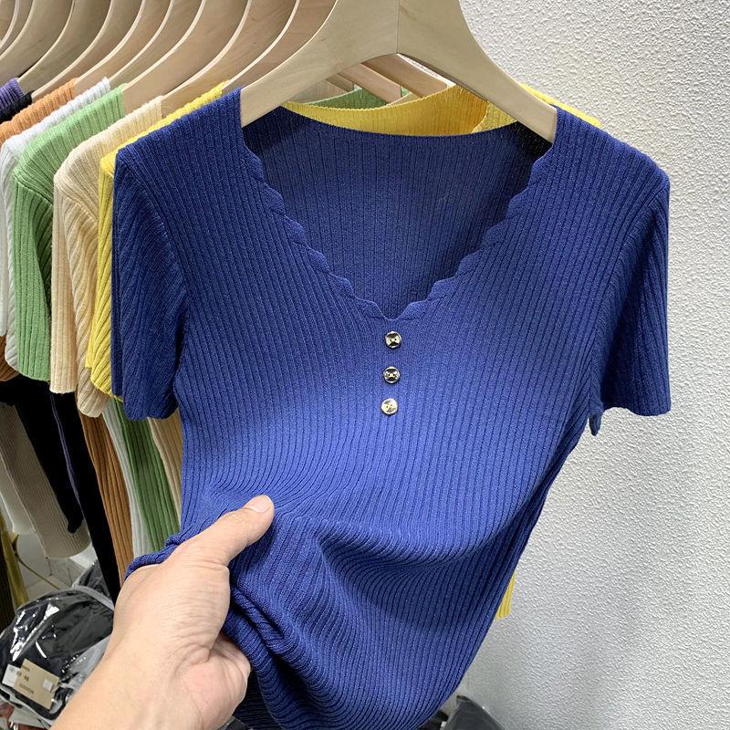 Новая модная осенняя рубашка из ледяного шелка с коротким рукавом, женская летняя тонкая белая рубашка в западном стиле, полутоп