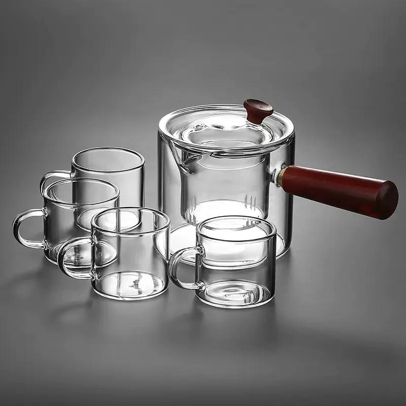 Чайник из высокотемпературного стекла с высоким содержанием кремния и бора Чайник для домашней кухни Можно нагревать Чайный сервиз для приготовления чая на плите