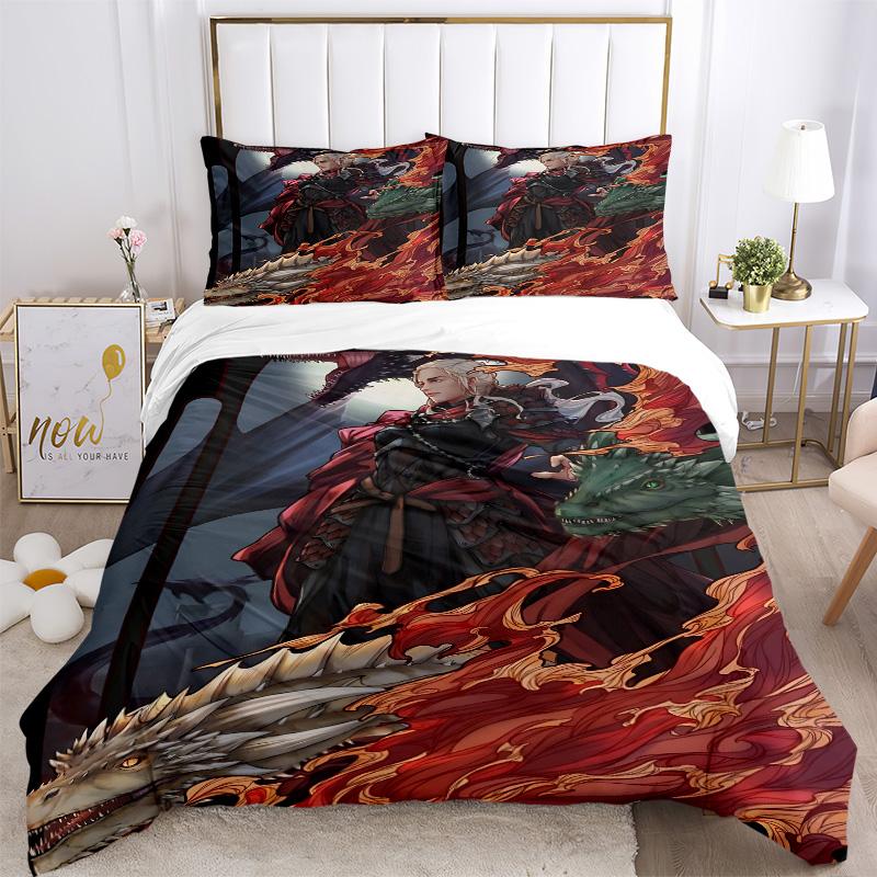 Dragon Warrior Bedding 3 Piece Set Hd Print Duvet Cover Pillowcases For Teens Adult Bedroom Decoration Christmas Gift C9211360