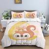 Moon Little Animal Sleep Print Digital Print Polyester Bedding Sets, Girl'S Cover, Duvet Cover Set For Teens, Cover Pillowcase