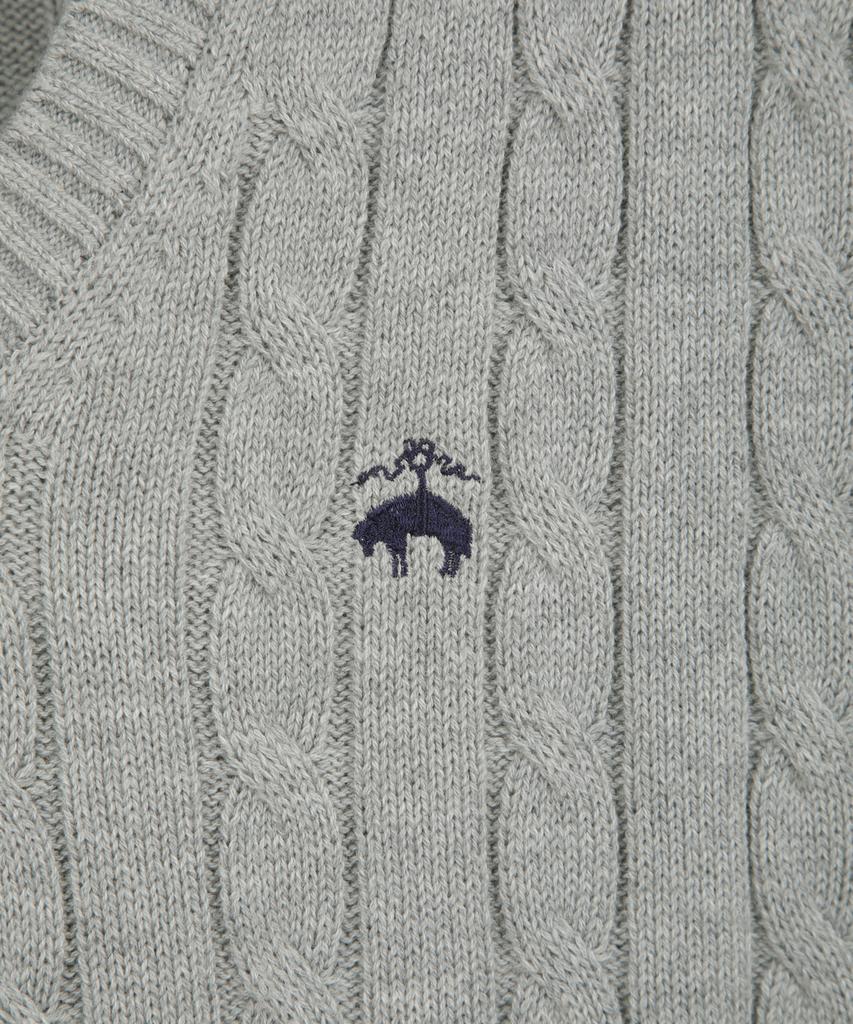 Хлопковый вязаный жилет Brooks Brothers (серый) (Bbwvmbg105)