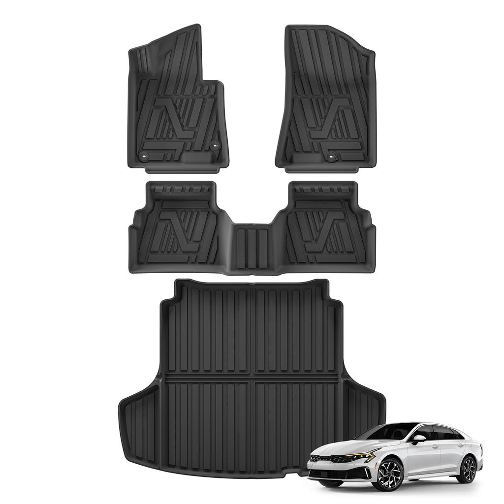 Smabee Left Hand Drive for Kia K5 2021‑2025 FWD /Hyundai Sonata Not fit PHEV 2020‑2025 TPE Floor Liners Car Accessories Black
