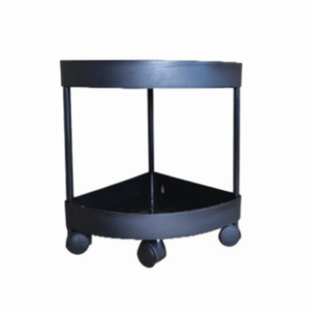Multi-Tier Corner Storage Rack Large Capacity with Wheels Mobile Storage Rack Detachable Tiers Triangle Bathroom Storage Rack