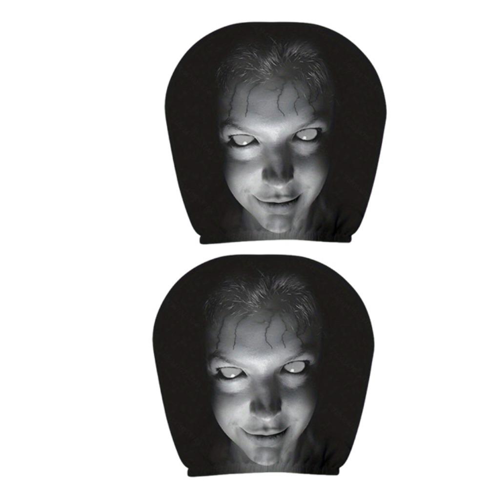 2Pcs Cartoon Car Pillowcase Exaggerated Car Seat Headcover Halloween Christmas Holiday