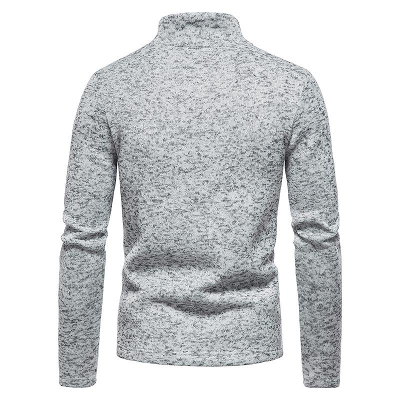 Men's Half Zipper Sweaters Pullover Man Sweatshir Spring Solid Color Turtleneck Swewatshirts