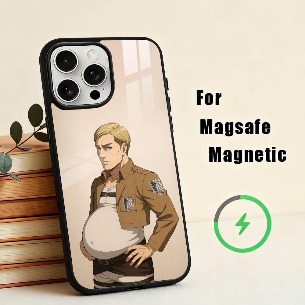A-anime E-Erwin S-Smiths-S Чехол для телефона для iPhone 17, 16, 15, 14, 13, 12, 11 Plus, Pro Max Магнитный для Magsafe Беспроводная зарядка
