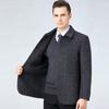 High-end Middle-aged Men's Wool Double-sided Wool Coat Lapel Buttoned Cashmere Windbreaker Mid-length Coat