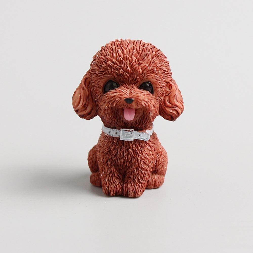 Cute Simulated Dog Figurine Resin Dog Ornament Car Accessories Dog Animal Model  Children Kids