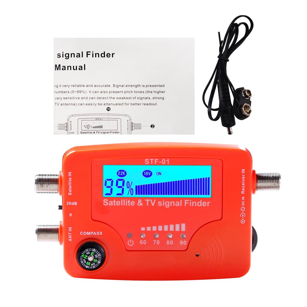 2 in 1 Satellite and TV Signal Finder LCD Digital Satellite Finder Portable TV Antenna Signal Strength Meter Signal