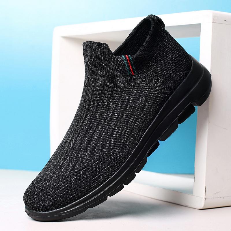 Модные повседневные кроссовки мужские с мягкой подошвой, для хайкинга, эластичные носки с сеткой, дышащие, легкие, на платформе, ленивые беговые кроссовки Tênis Masculino