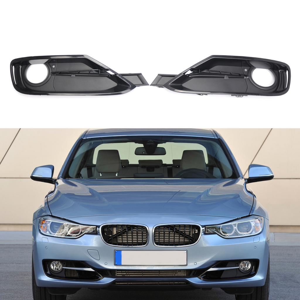 Black Left Right Front Hood Fog Light Lower Grill Grille Cover For 3 Series F30 F31 2011-2018
