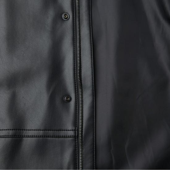 Black Faux Leather Jacket Men Casual Outerwear C9UAM26111BKX