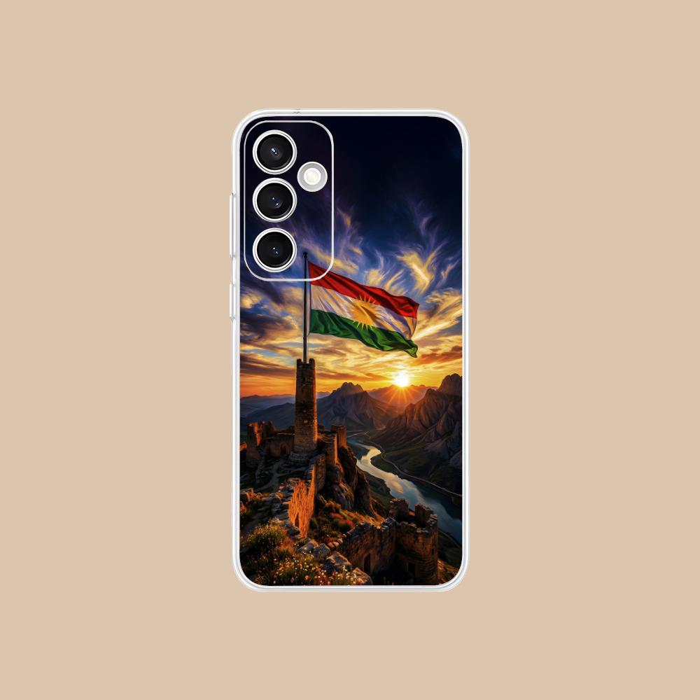 Прозрачный чехол для мобильного телефона с флагом Курдистана для Samsung Galaxy S25 S24 S23 S22 S21Plus FE Ultra Цветной чехол