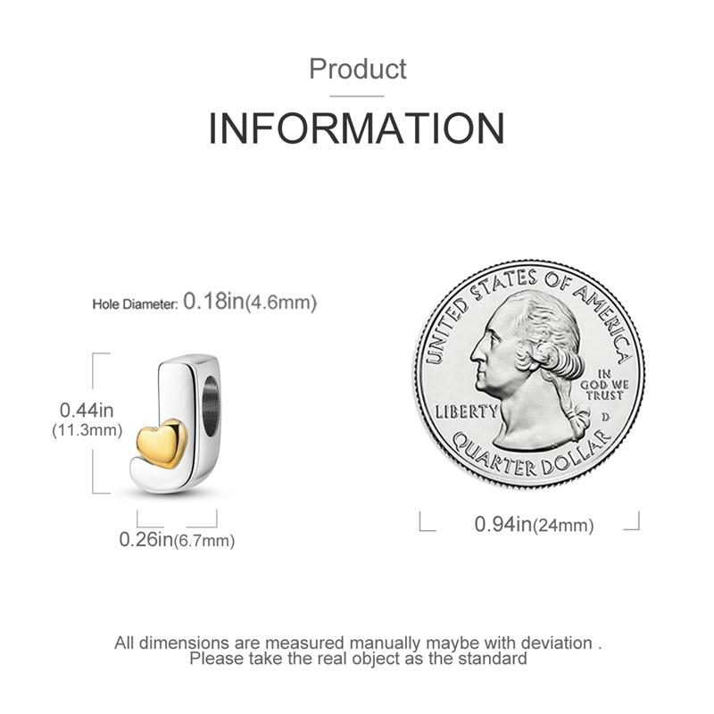 Шармы Оригинальные Сердце Серия Английский Алфавит Бусина Подходит для Браслетов Ожерелье Женский Шарм Медь Роскошь Сделай Сам Ювелирные Изделия Подарки
