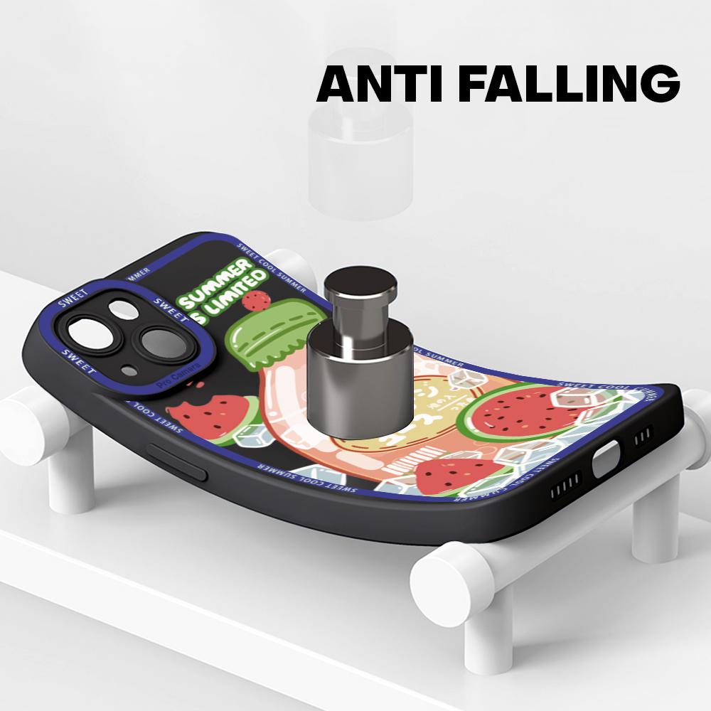 For iPhone 16 15 14 Pro Max Redmi Note 13 12 Pro Samsung S25 S24 Ultra A13 A14 A15 A16 Creative Summer Drink Pattern Soft Silicone Phone Case