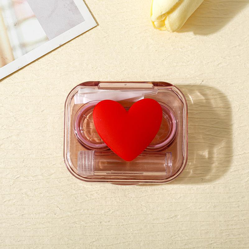 Solid Color Girls Contact Lenses Box Lens Case Women Portable Cute Glasses Case Holder Eyes Care Tools Kit Set Container