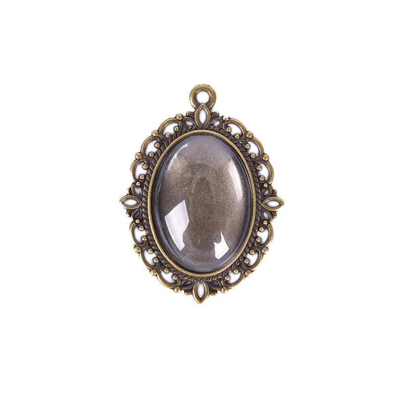 60Pcs 5 Colors Round Pendant Trays Glass Cabochon Crafting Diy Jewelry Making