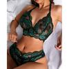Women's Fashion Sexy StrapsTwo-Piece Suit Solid Color Wireless Bra Sexy Underwear Panties